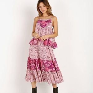 Spell Winona MIDI Skirt in Berry